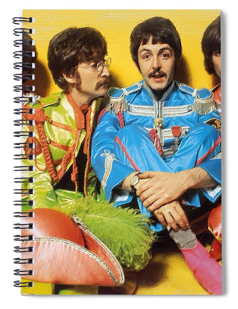 The Beatles Sgt. Pepper\'s Lonely Hearts Club Band Painting 1967 Color  Spiral Notebook by Tony Rubino - Fine Art America