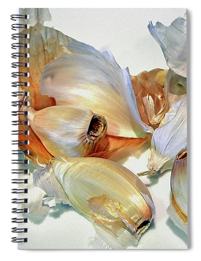 Garlic Spiral Notebook featuring the photograph The Beauty of Garlic by Lynda Lehmann