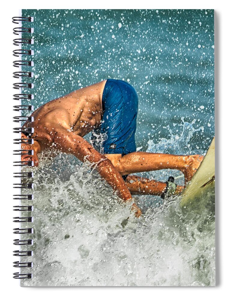 Beach Spiral Notebook featuring the photograph The Big Lean by Eye Olating Images