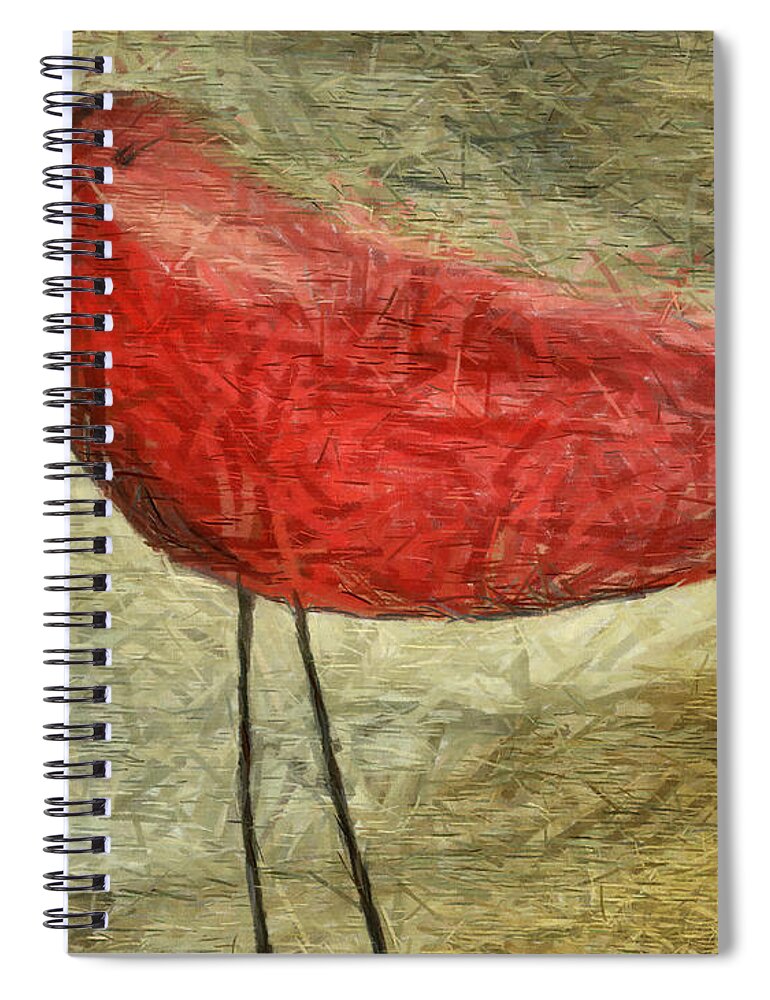 Bird Spiral Notebook featuring the mixed media The Bird - ft06 by Variance Collections