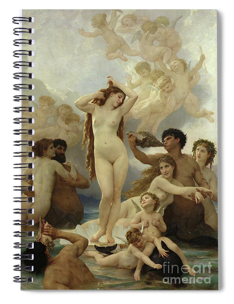 The Spiral Notebook featuring the painting The Birth of Venus by William-Adolphe Bouguereau