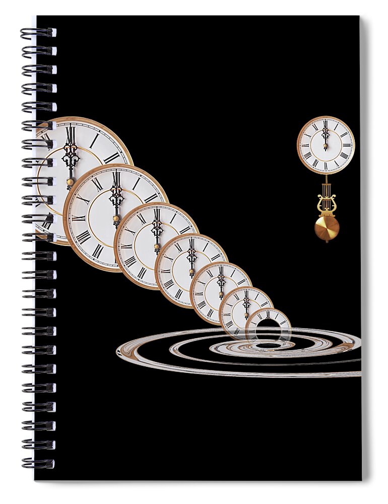 Clock Spiral Notebook featuring the photograph The Black Hole by Gill Billington