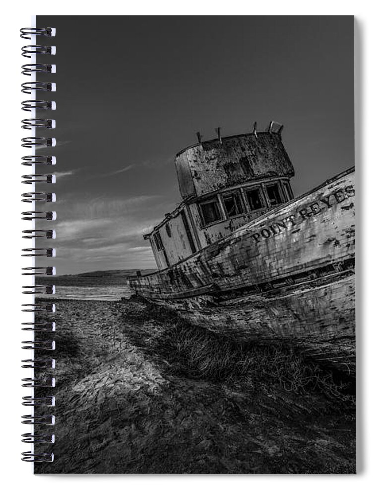 Boat Spiral Notebook featuring the photograph The Boat in Black and White by Don Hoekwater Photography