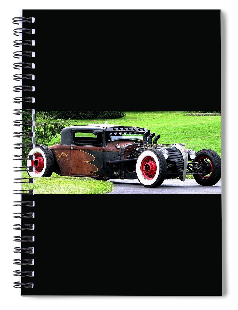 Hot Rod Spiral Notebook featuring the photograph The Bootleg Special by Angela Davies