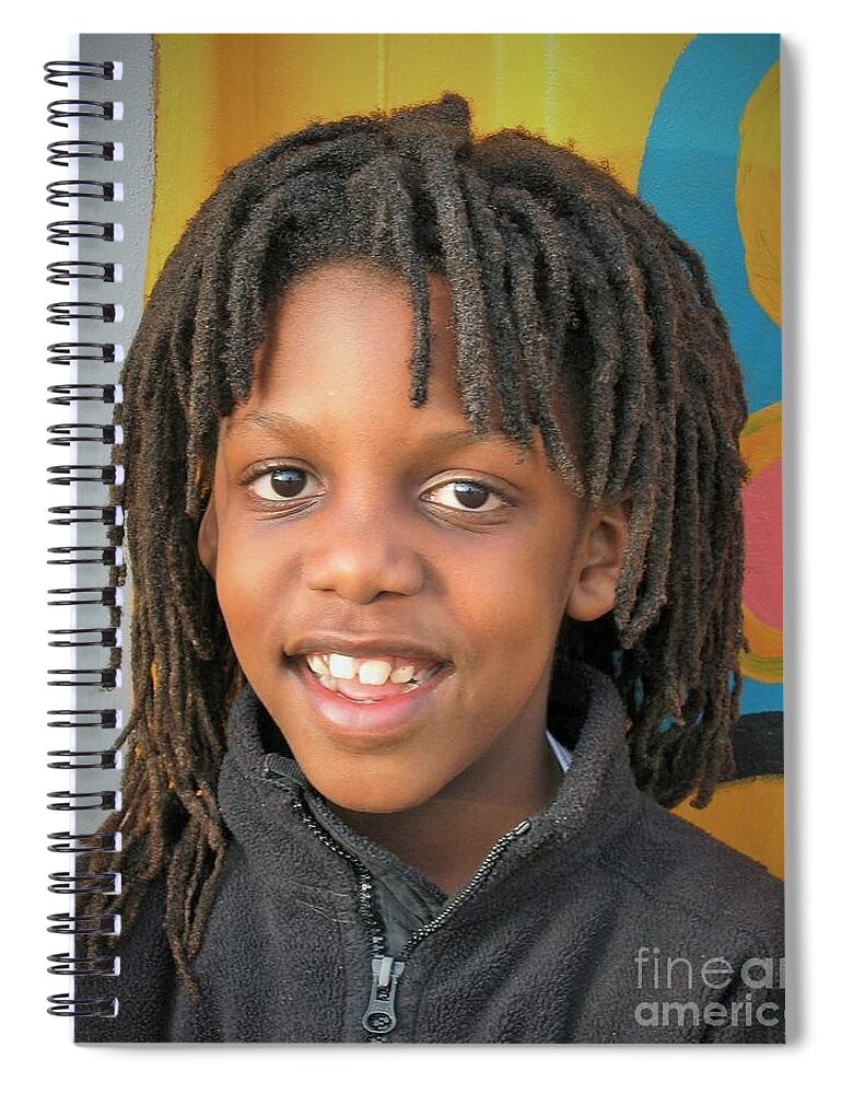 Young Boy Spiral Notebook featuring the photograph The Boy Who Wore DreaDs by Angela J Wright