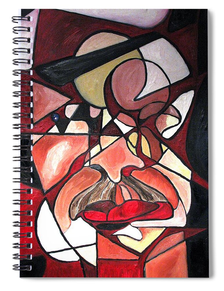 Abstract Spiral Notebook featuring the painting The Brain Surgeon by Patricia Arroyo