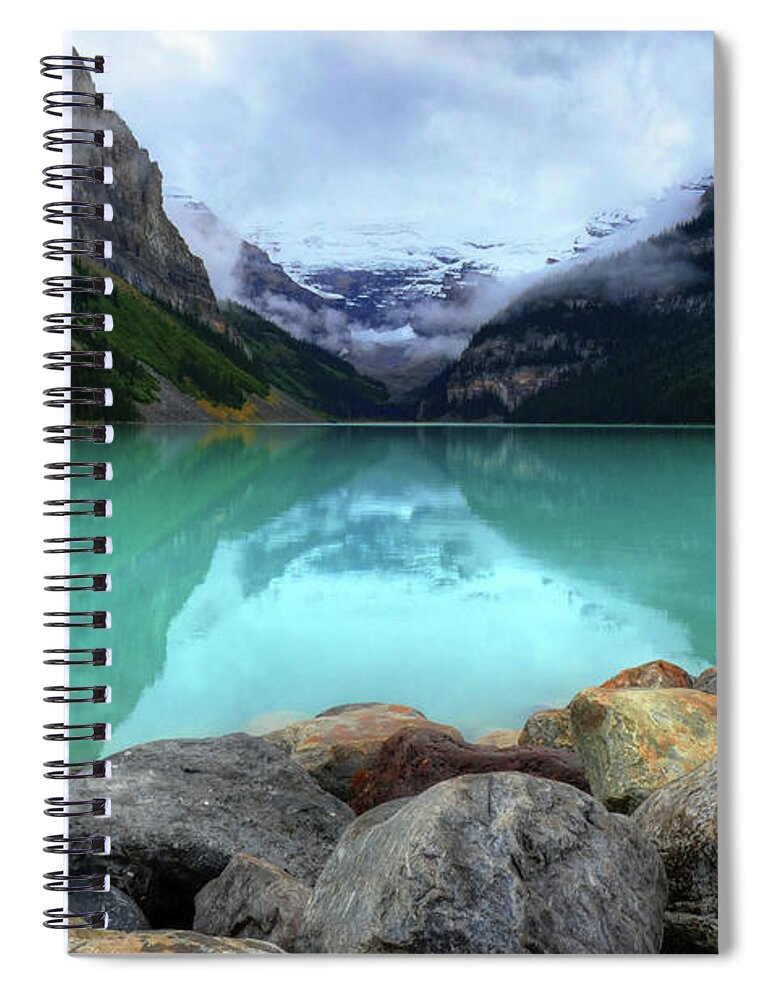 #photogtipsandtricks Spiral Notebook featuring the photograph The Breathtakingly Beautiful Lake Louise VII by Wayne Moran