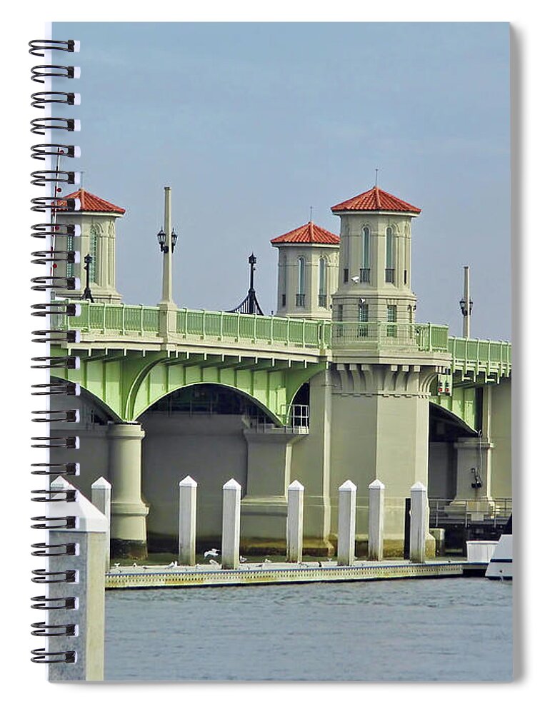 Bridge Of Lions Spiral Notebook featuring the photograph The Bridge of Lions by D Hackett
