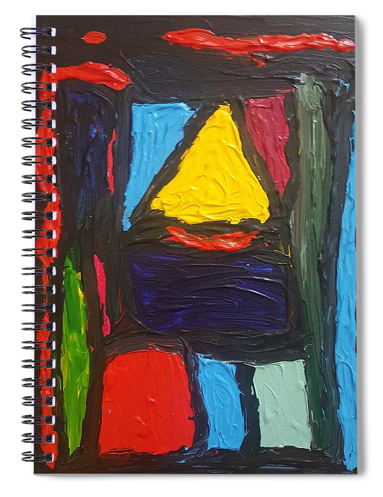 Multicultural Nfprsa Product Review Reviews Marco Social Media Technology Websites \\\\in-d�lj\\\\ Darrell Black Definism Artwork Spiral Notebook featuring the painting The building blocks of equation by Darrell Black