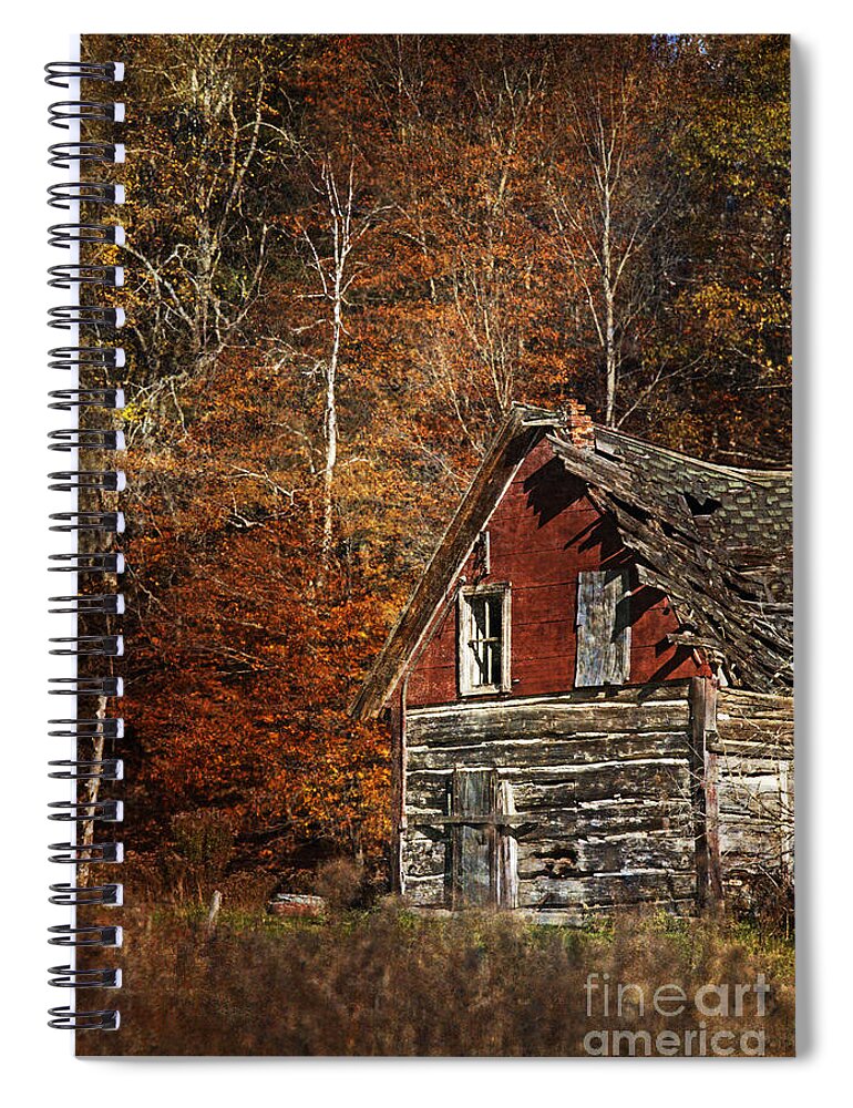 Nina Stavlund Spiral Notebook featuring the photograph The Cabin in the Woods.. by Nina Stavlund