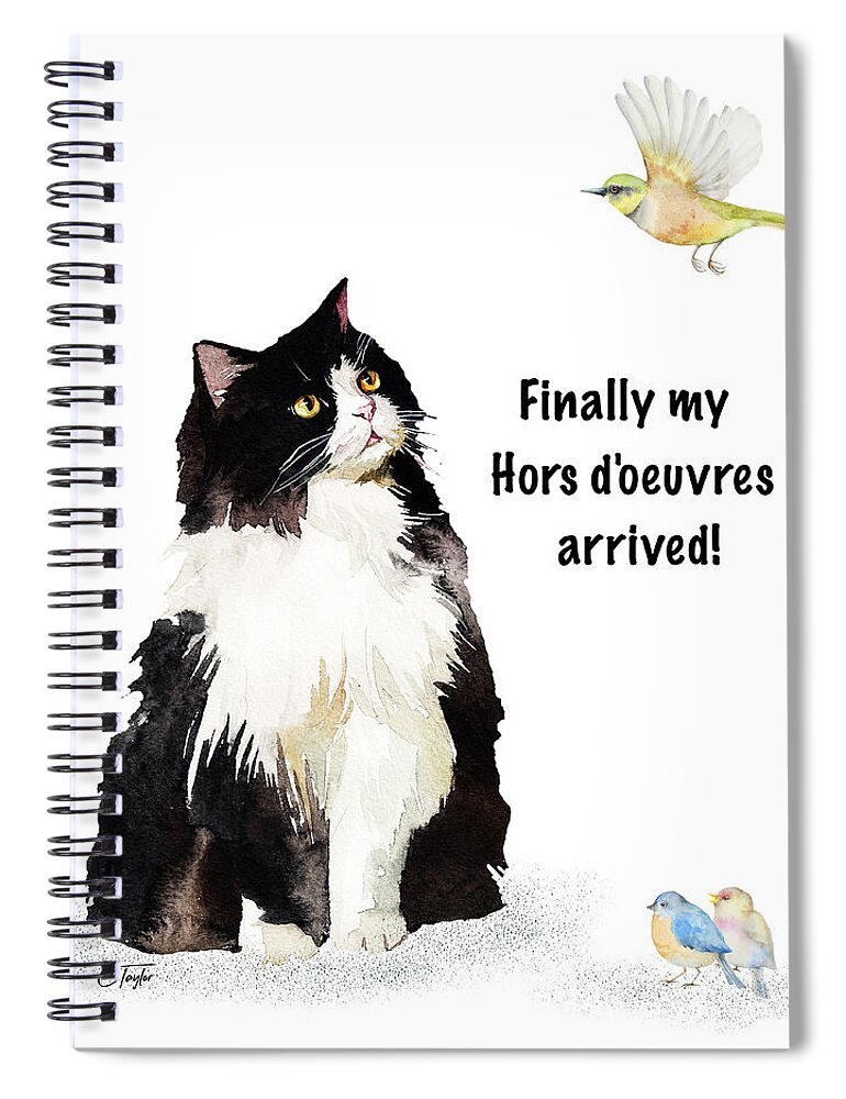 Cats Spiral Notebook featuring the painting The Cat's Hors d'oeuvres by Colleen Taylor