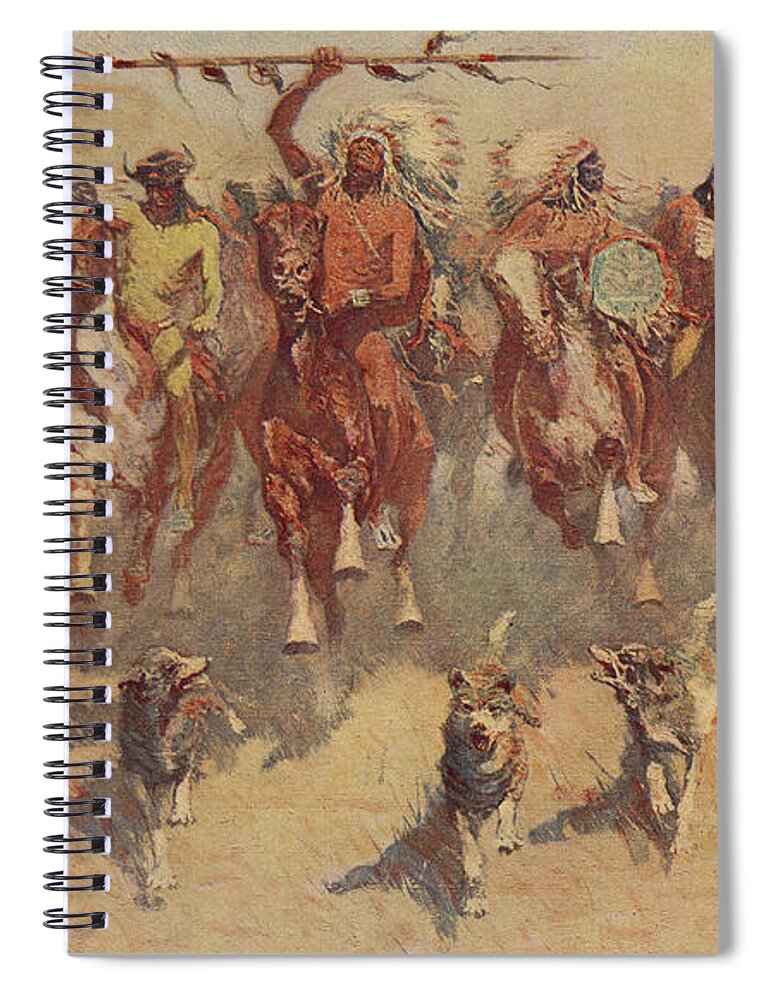 The Ceremony Of The Scalps Spiral Notebook featuring the painting The Ceremony of the Scalps by Frederic Remington