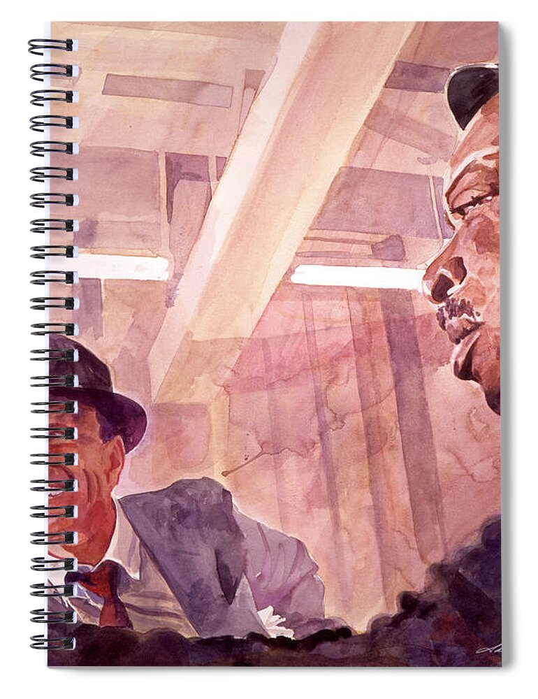 Famous People Spiral Notebook featuring the painting The Chairman Meets the Count by David Lloyd Glover