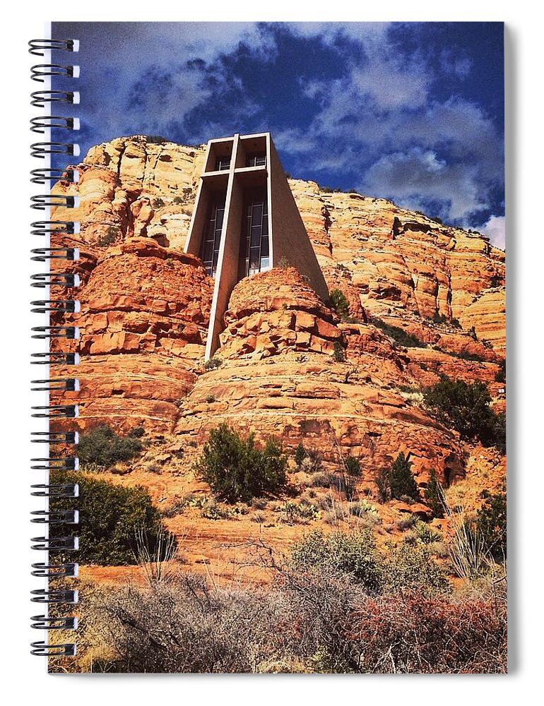 Photography Spiral Notebook featuring the photograph The Chapel of the Holy Cross, Sedona, Arizona by Michael Dean Shelton