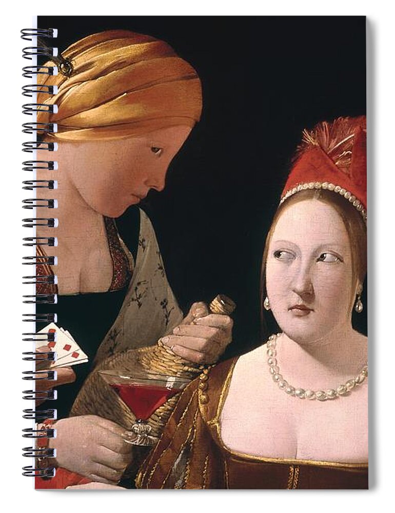 The Cheat With The Ace Of Diamonds Spiral Notebook featuring the painting The Cheat with the Ace of Diamonds by Georges de la Tour