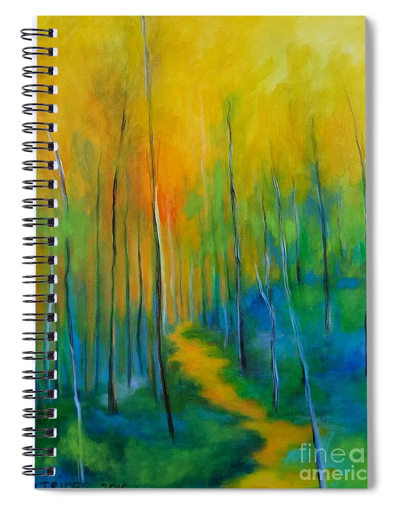 Landscape Spiral Notebook featuring the painting The Chosen Path by Alison Caltrider