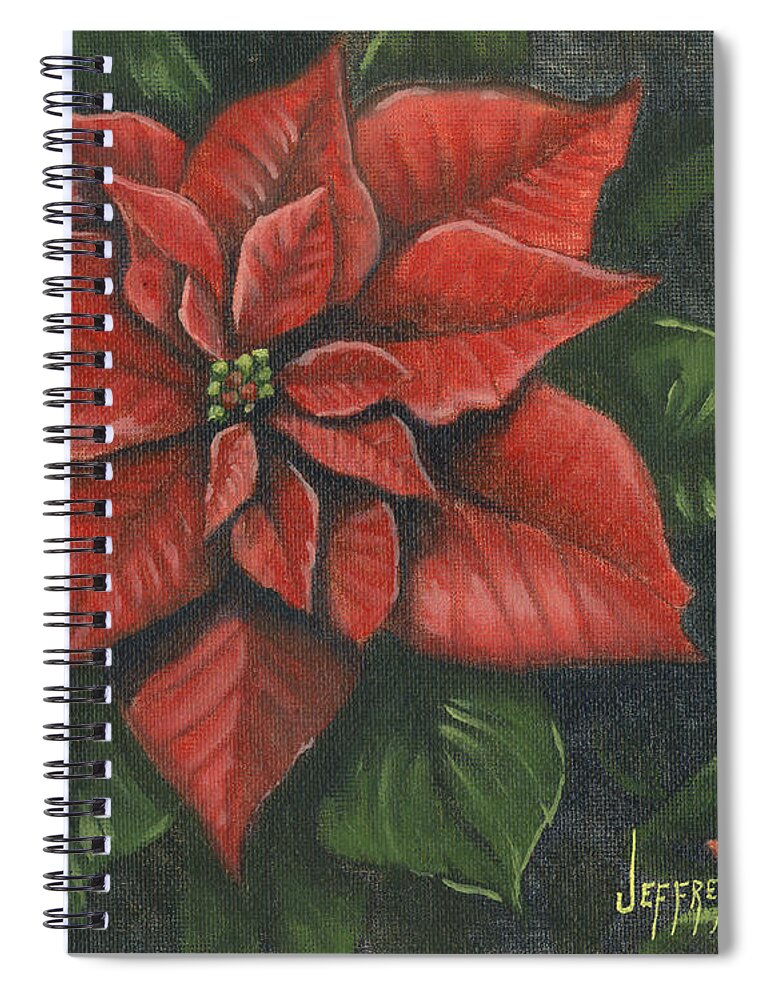 Flower Spiral Notebook featuring the painting The Christmas Flower by Jeff Brimley