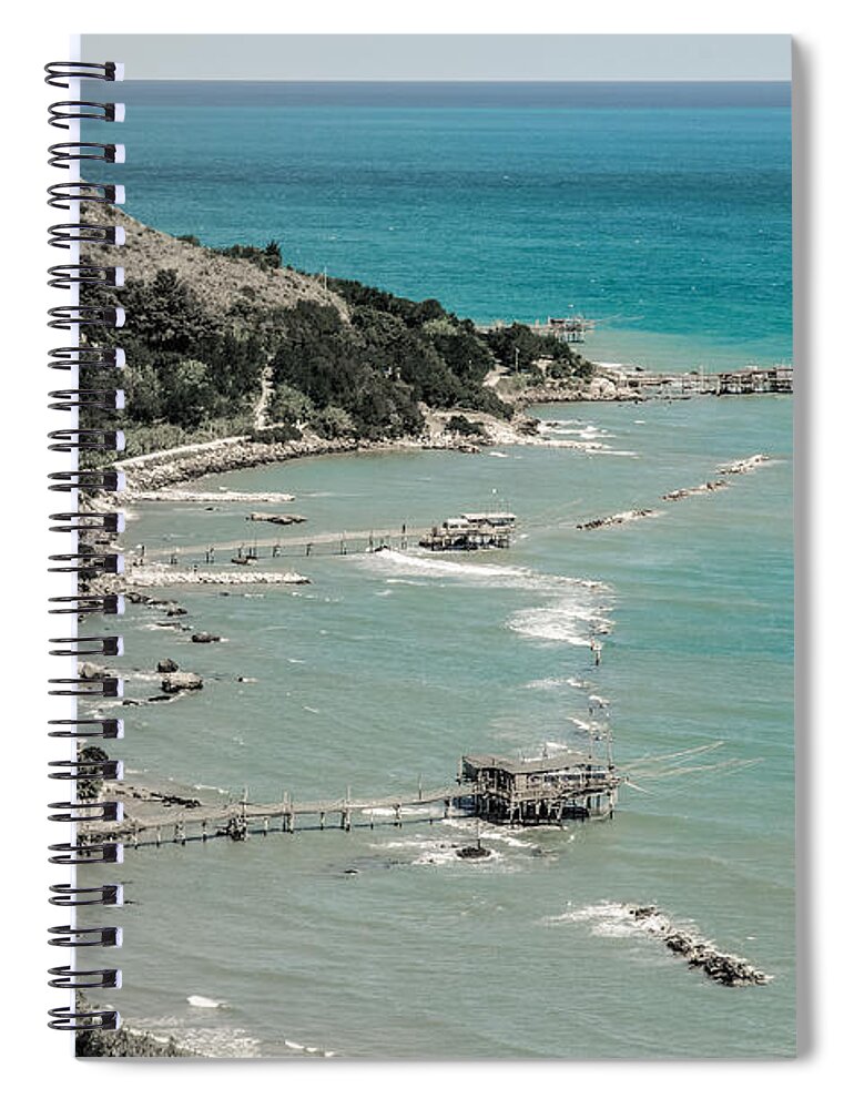 Trabocchi Spiral Notebook featuring the photograph The city of waves by AM FineArtPrints