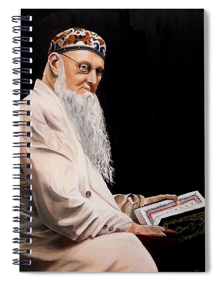 Cleric Spiral Notebook featuring the painting The Cleric by Vic Ritchey