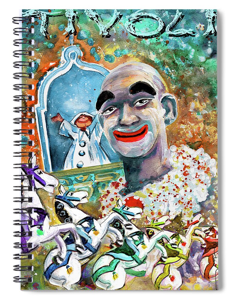 Travel Spiral Notebook featuring the painting The Clown Of Tivoli Gardens by Miki De Goodaboom