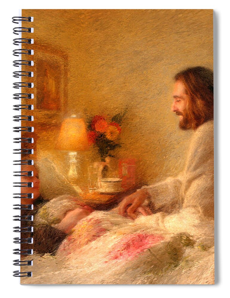 Jesus Spiral Notebook featuring the painting The Comforter by Greg Olsen