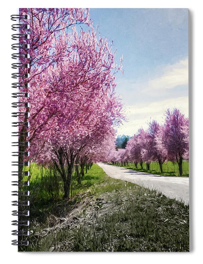 Plum Trees Spiral Notebook featuring the photograph The Coming of Spring by Belinda Greb