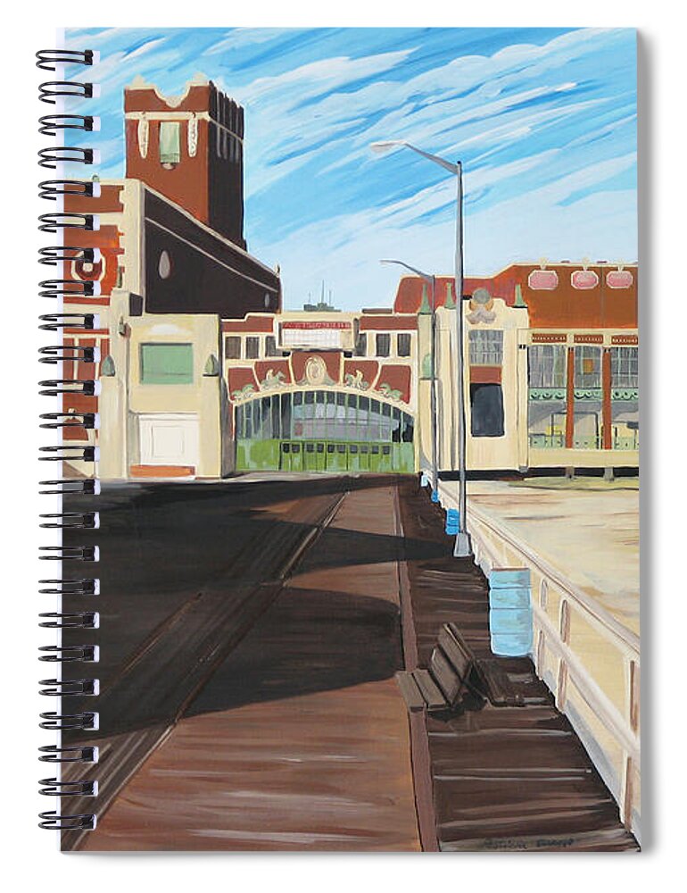 Asbury Art Spiral Notebook featuring the painting The Convention Hall Asbury Park by Patricia Arroyo