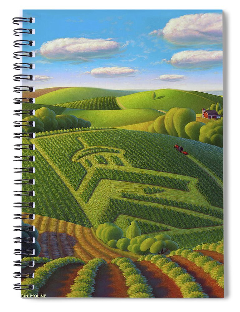 Corn Palace Spiral Notebook featuring the painting The Corn Palace by Robin Moline