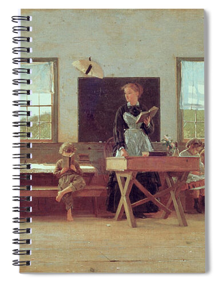 The Country School Spiral Notebook featuring the painting The Country School by Winslow Homer