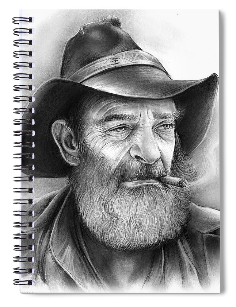 Cowboy Spiral Notebook featuring the drawing The Cowboy by Greg Joens