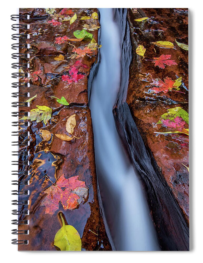 Zion Spiral Notebook featuring the photograph The Crack by Wesley Aston