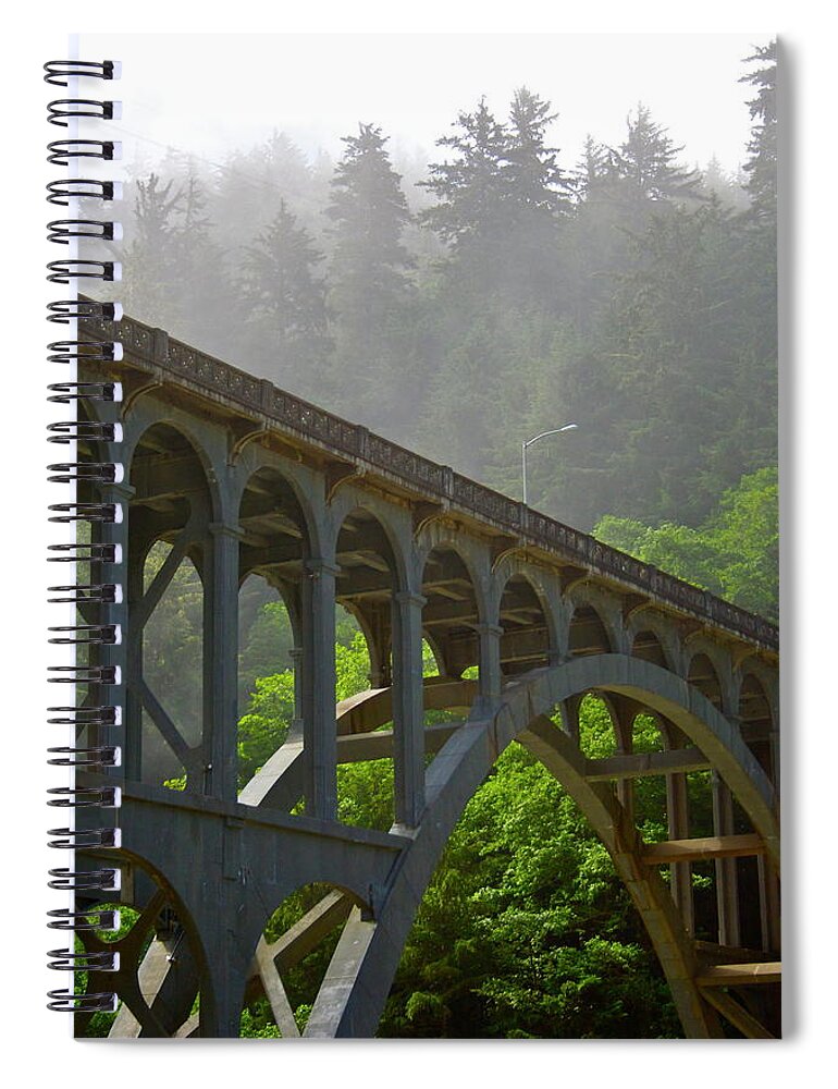 Bridge Spiral Notebook featuring the photograph The Crossing by Laddie Halupa
