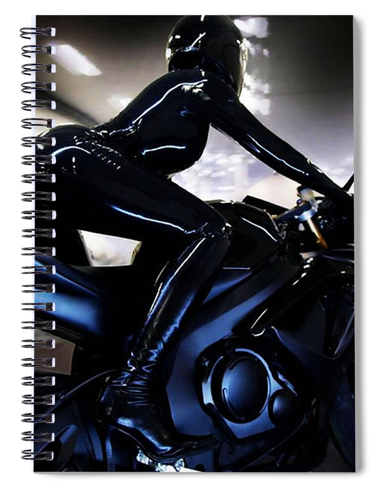 Motorcycle Spiral Notebook featuring the photograph The Dark Knight by Lawrence Christopher