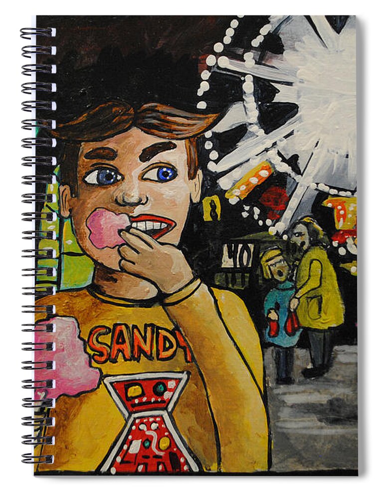 Asbury Park Spiral Notebook featuring the painting The Day They Turned into Zombies by Patricia Arroyo