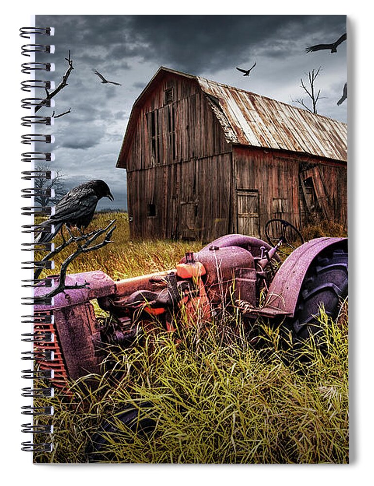 Art Spiral Notebook featuring the photograph The Decline and Death of the Small Farm by Randall Nyhof
