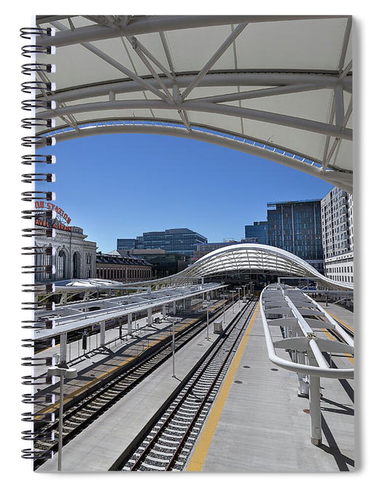 Transportation Spiral Notebook featuring the photograph The Denver Union Station by Tim Stanley