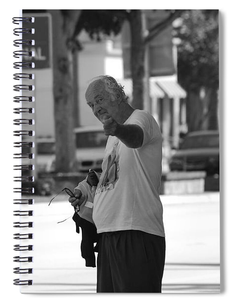 Black And White Spiral Notebook featuring the photograph The Devil Man by Rob Hans