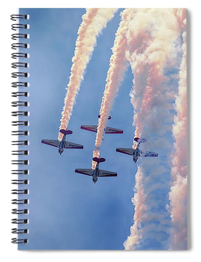 Aeroshell Spiral Notebook featuring the photograph The Dive by Susan Rissi Tregoning