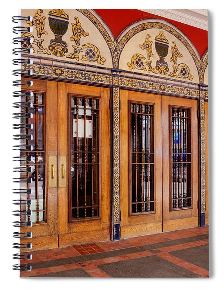 Baroque Spiral Notebook featuring the photograph The Doors of The Castro Theatre by Paul LeSage