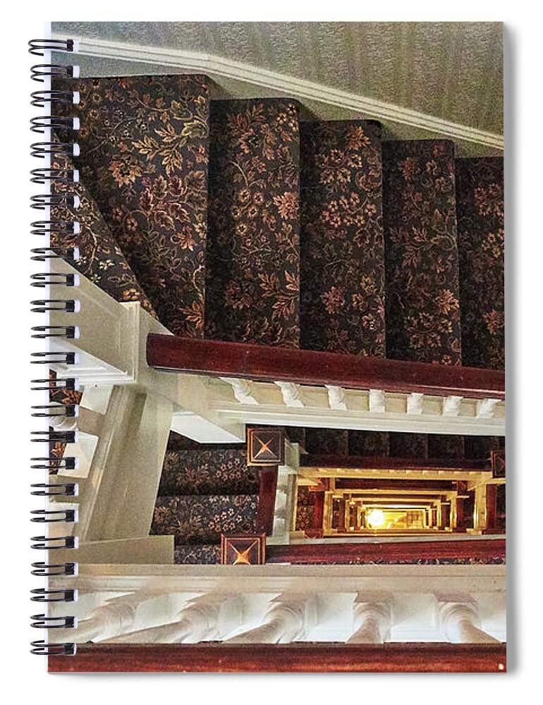 Stairway Spiral Notebook featuring the photograph The Down Stairway by Steve Ondrus