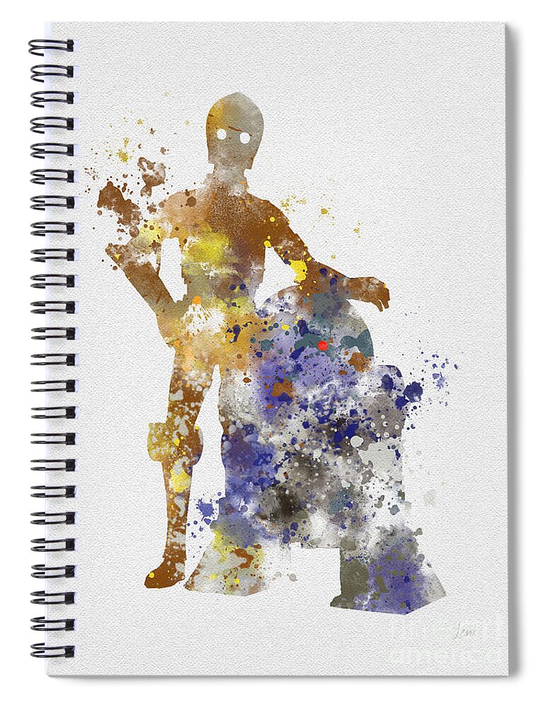 Star Wars Spiral Notebook featuring the mixed media The Droids by My Inspiration