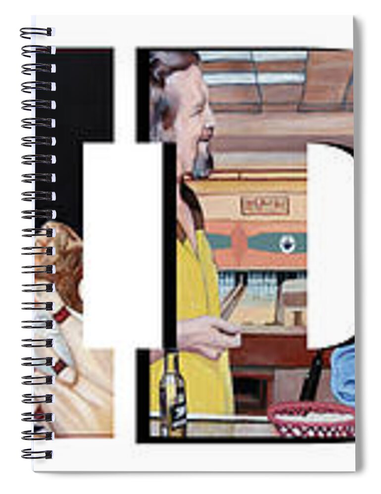 Dude Spiral Notebook featuring the digital art The Dude Abides by Tom Roderick