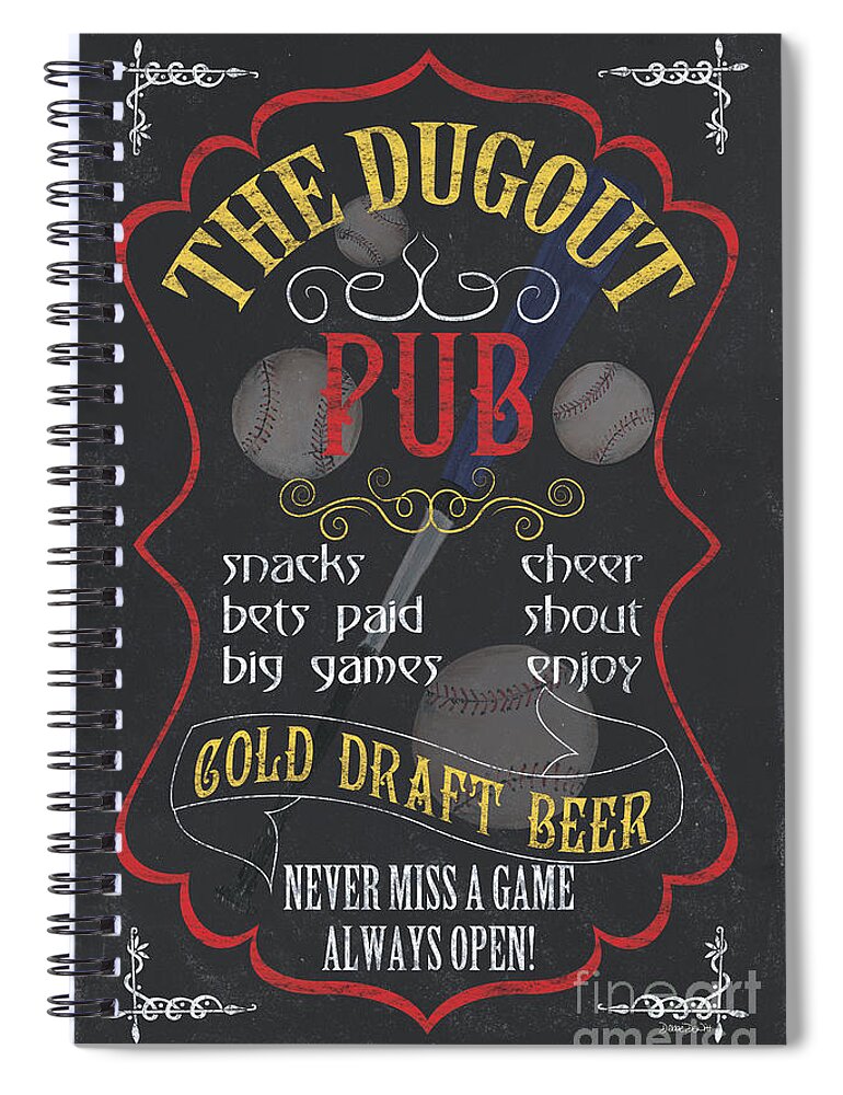 Beer Spiral Notebook featuring the painting The Dugout Pub by Debbie DeWitt