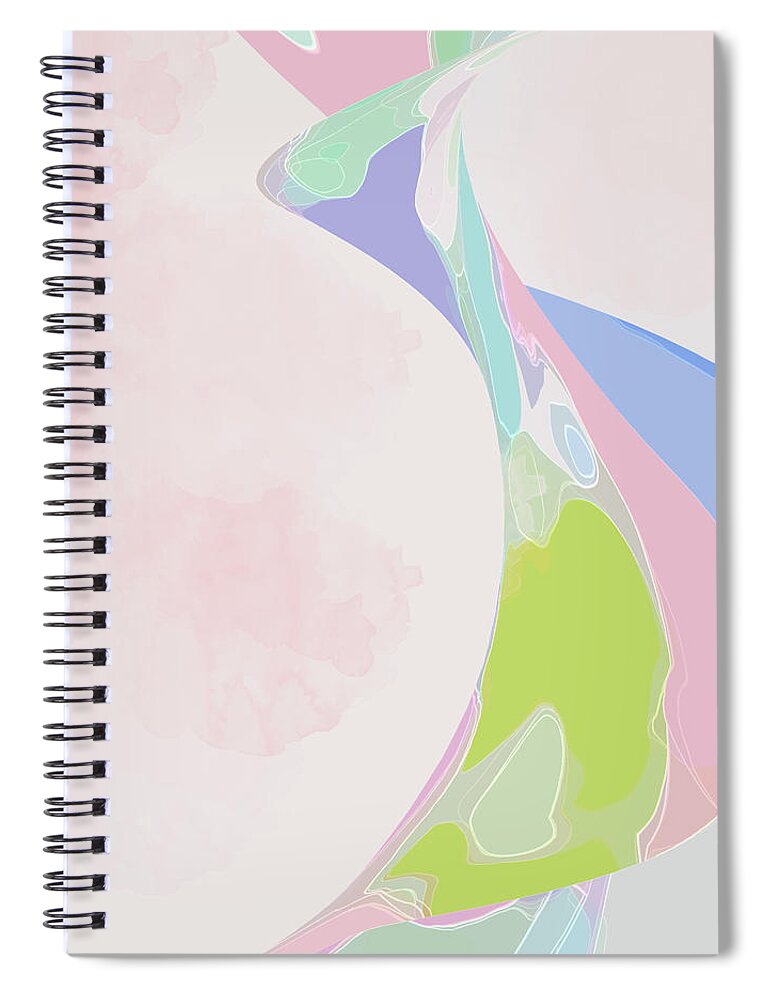 Abstract Spiral Notebook featuring the digital art The Edge of Her Kimono by Gina Harrison