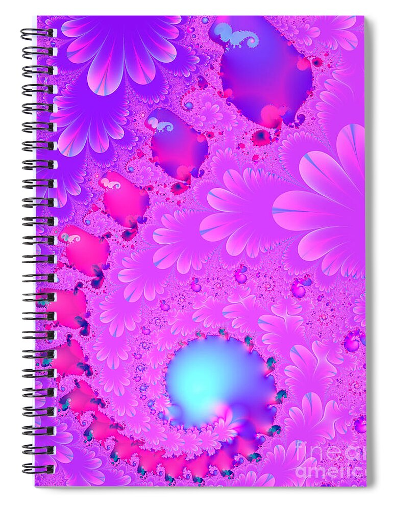 Fractal Spiral Notebook featuring the digital art The Enchanted Forest . Version 2 . S8 by Wingsdomain Art and Photography