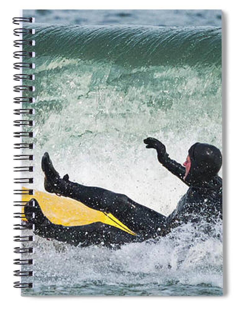 Surfer Spiral Notebook featuring the photograph The End by David Kay