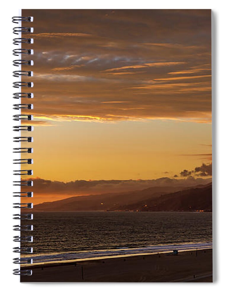 Sunset Spiral Notebook featuring the photograph The End Of Daylight Turns Golden by Gene Parks