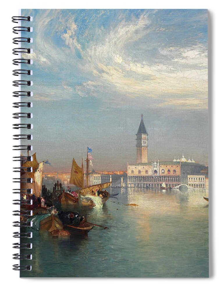 Thomas Moran Spiral Notebook featuring the painting The Entrance to the Grand Canal 2 by Thomas Moran