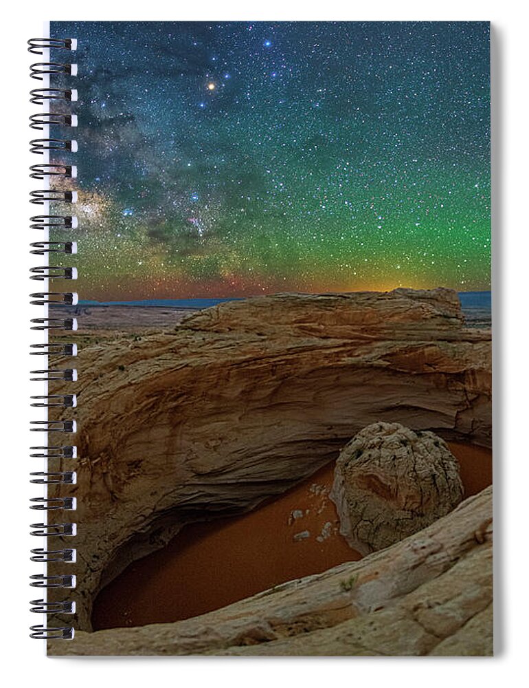 Astronomy Spiral Notebook featuring the photograph The Eye of Earth by Ralf Rohner