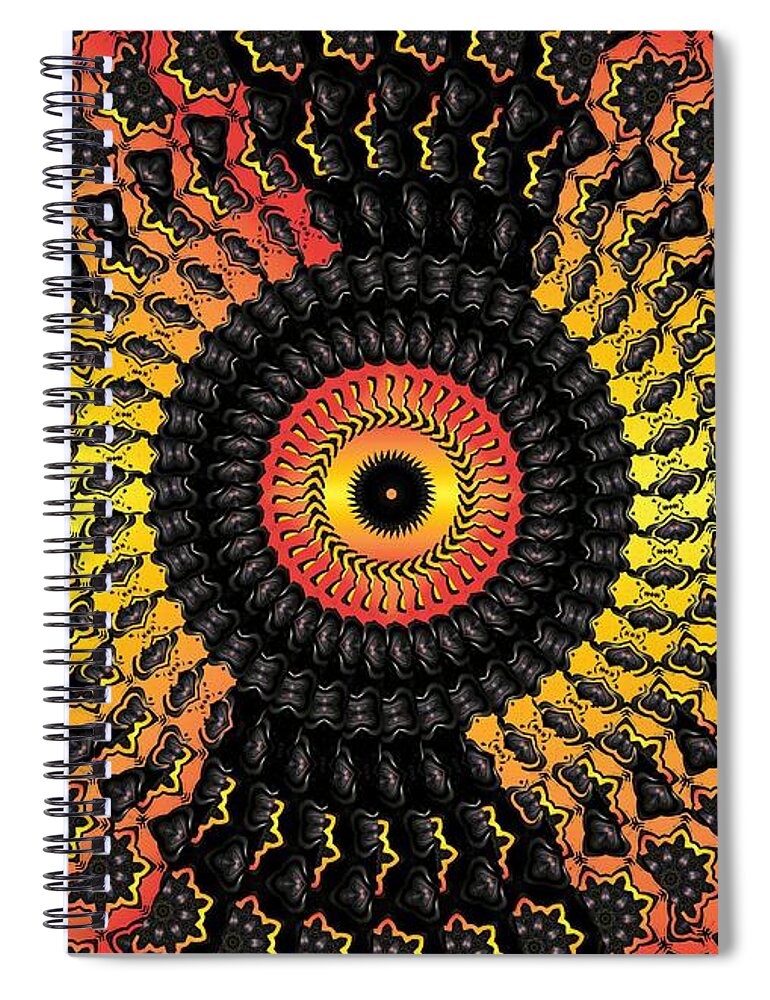 Colorful Spiral Notebook featuring the digital art The Eye Of The Storm- by Robert Orinski